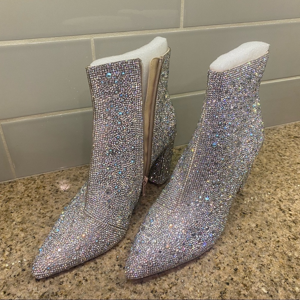 NEW Betsy Johnson Rhinestone Cady booties Size 8.5 - never worn